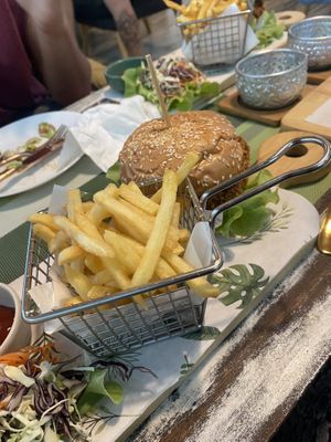 Chick burger my favorite!  at Go Vegan Cafe in Phuket