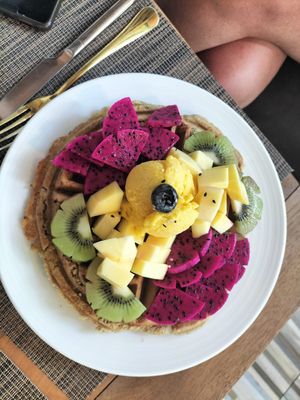 Waffles at Go Vegan Cafe in Phuket