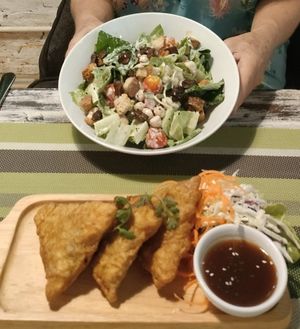 Salad & Samosa at Go Vegan Cafe in Phuket