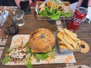 Trump Burger and Pita Falafel at Go Vegan Cafe in Phuket