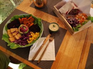 Protein power and wrap at Go Vegan Cafe in Phuket
