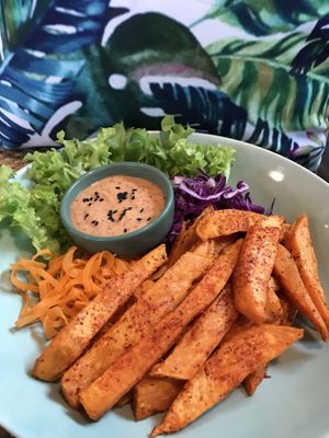 Sweet Potato fries:) at Go Vegan Cafe in Phuket