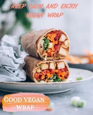 Good Vegan wrap with Peanut sauce at Go Vegan Cafe in Phuket