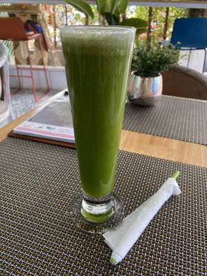 Green juice at Go Vegan Cafe in Phuket