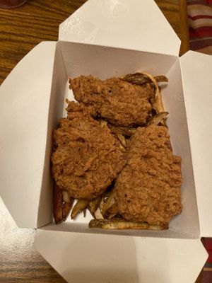 Chicken and fries at Vegan T'ease in Orland Park