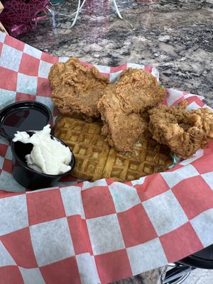 Chicken and waffles   at Vegan T'ease in Orland Park