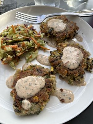 Wild Mushroom Cakes.   at Local Ocean Seafoods in Newport