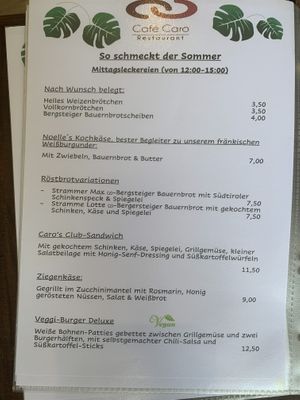 Mittagskarte  at Cafe Caro  in Aschaffenburg