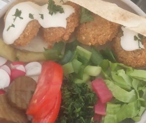 Falafel plate at Wisso's in Tarbes
