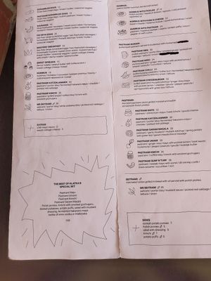 Speisekarte at Klatka B in Gdansk