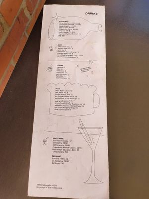 Speisekarte at Klatka B in Gdansk