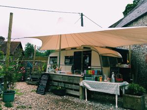 The set up  at The Wildflour Cafe in Brighton