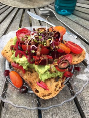 Avocado toast breakfast  at The Wildflour Cafe in Brighton