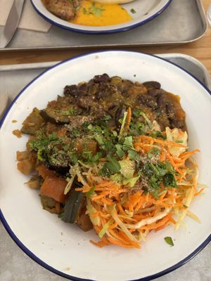 Vegetable curry on couscouss  at Le Crémieux in Paris