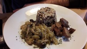Arroz con champiñones y seitán at A Morena in Lugo