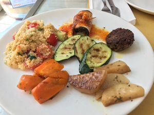 Vegan combo plate! at Bianconiglio Bistrot in Bellinzona