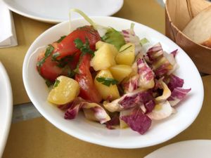 Tasty salad at Bianconiglio Bistrot in Bellinzona
