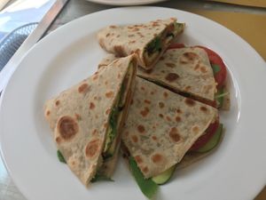 Vegan piadina at Bianconiglio Bistrot in Bellinzona