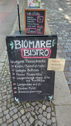 options at the bistro/bakery at Biomare - Plagwitz in Leipzig