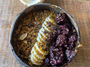 Açai bowl  at El Tiburon in Mazunte