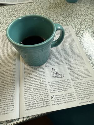 Coffee and a New Yorker   at Hartland Diner  in Hartland