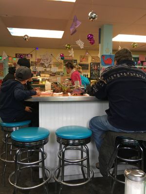 Diner counter at Hartland Diner  in Hartland