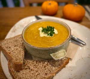 Roasted pumpkin soup   at The Greenhouse in Fleet
