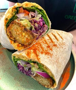 Falafel and Hunmus Wrap at The Greenhouse in Fleet