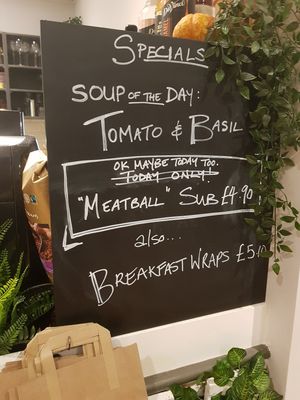 Specials menu at The Greenhouse in Fleet