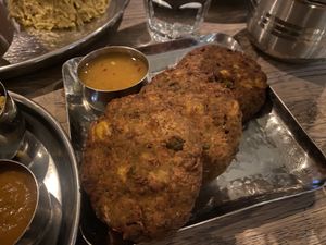 Pea and sweet corn vadas   at Curry Leaf Cafe - South Lanes in Brighton
