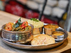 Vegetable thali platter at Curry Leaf Cafe - South Lanes in Brighton