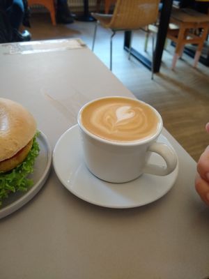 Flat white at Plant Base in Berlin