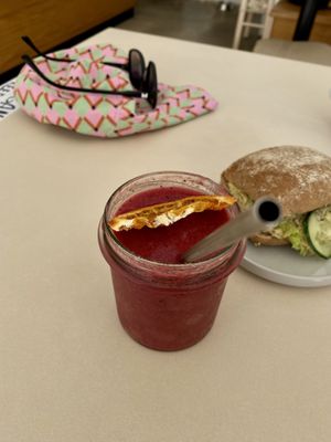 RED smoothie   at Plant Base in Berlin