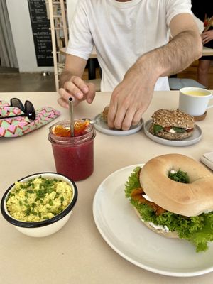 Tofu scramble with Salmon Bagel is MUST HAVE !  at Plant Base in Berlin