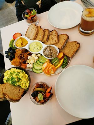 Breakfast plate for two at Plant Base in Berlin