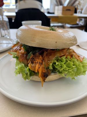 €6.90 Salmon Bagel   at Plant Base in Berlin