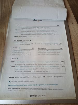 Menu page 2 at Plant Base in Berlin