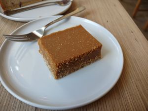 Salted caramel slice at Plant Base in Berlin