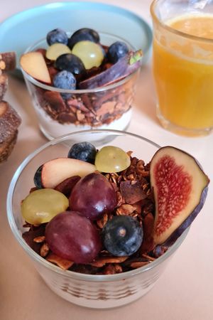 Granola with fruit 🌱😊👍 at Plant Base in Berlin