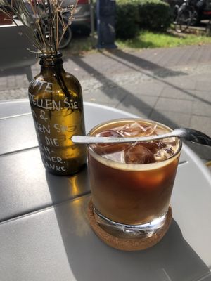 Iced americano with oat milk   at Plant Base in Berlin