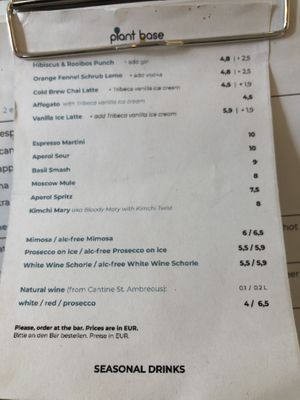 Drinks   at Plant Base in Berlin