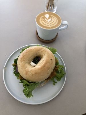 salmon bagel  at Plant Base in Berlin