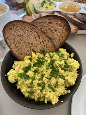 Side of scrambled tofu  at Plant Base in Berlin