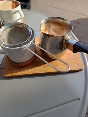 Dirty chai latte at Plant Base in Berlin