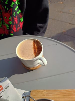 Pumpkin spice latte at Plant Base in Berlin