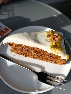Carrot cake at Plant Base in Berlin