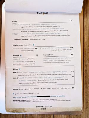 Menu page at Plant Base at Plant Base in Berlin