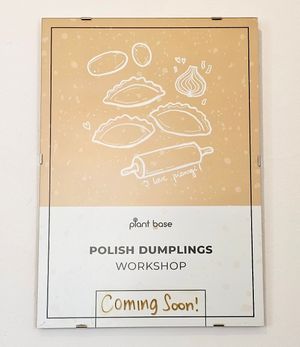 Posters in the restaurant at Plant Base in Berlin