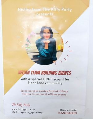 Posters in the restaurant at Plant Base in Berlin