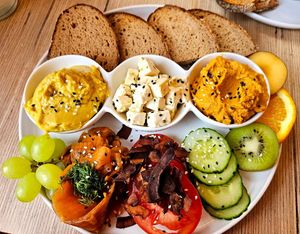 Breakfast plate for one at Plant Base in Berlin